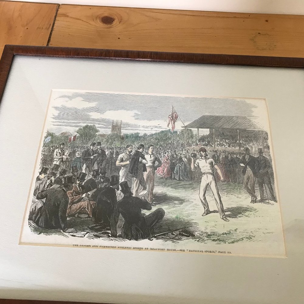 Putting the Shot Beaufort House Framed Art Print Oxford Cambridge Athletic 11x15